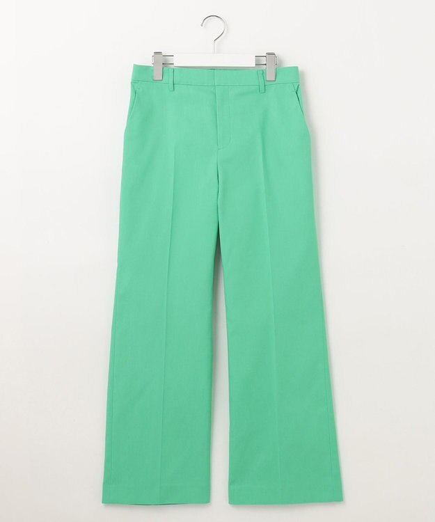 自由区 【接触冷感・UVカット・吸水速乾・洗える】シェルタリングオックスストレート パンツ ミントグリーン