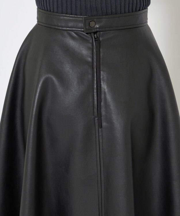 uncrave 【手洗い可】ウォッシャブルエコレザー スカート（uncrave WHITE） ブラック