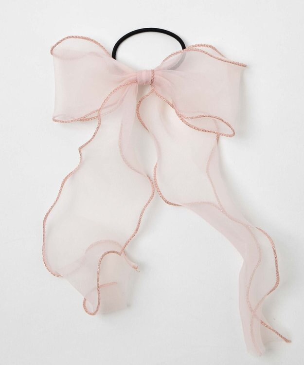 WEGO Lパイピングスケリボンゴム ピンク