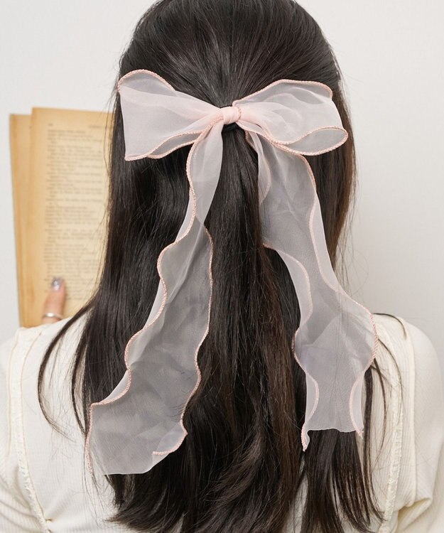 WEGO Lパイピングスケリボンゴム ピンク