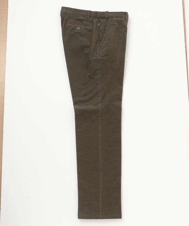 JOSEPH ABBOUD 【ウエストも伸びる！/ストレッチ/暖かい/オーガニック】オーガニックカルゼストレッチ パンツ カーキ系