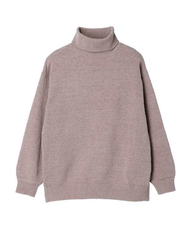 CRAFT STANDARD BOUTIQUE 洗えるコードモールタートルネックプルオーバー Gray Beige