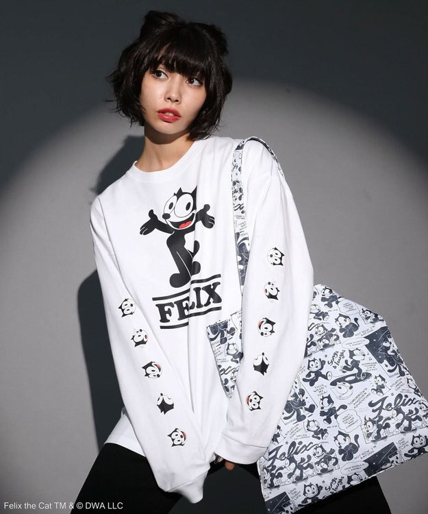 Green Parks ■ＦＥＬＩＸ　総柄ｐｔ　トートバッグ White×Black
