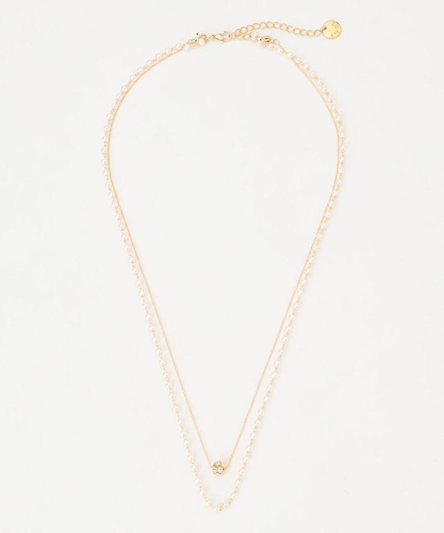 ANY SIS ロンデルパール調2連 ネックレス ライトゴールド