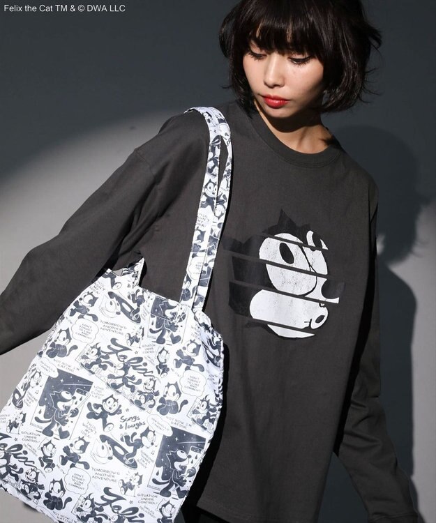 Green Parks ■ＦＥＬＩＸ　総柄ｐｔ　トートバッグ White×Black