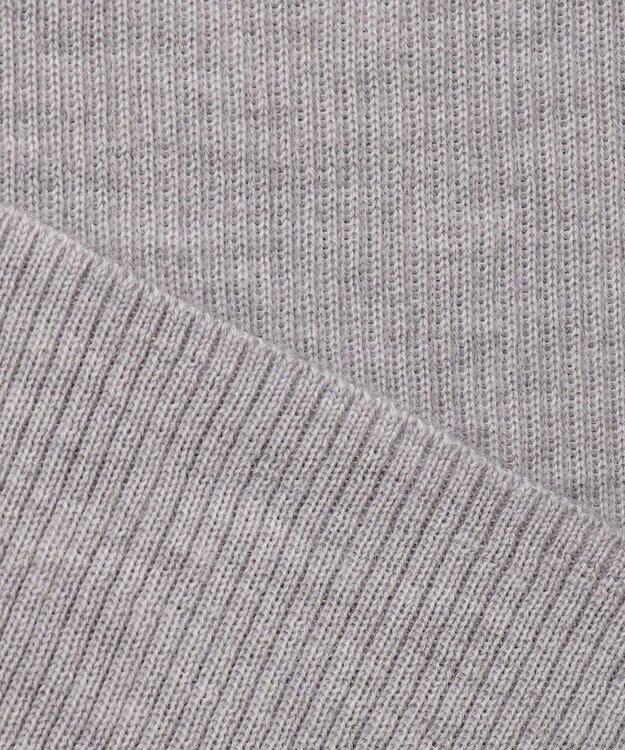 ICB 【WEB限定・洗える】エクストラファインメリノ リブニットカーディガン ライトグレー系