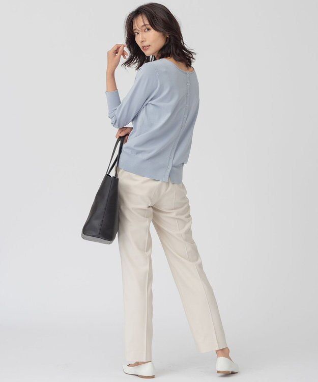 23区 【CLASSY.1月号掲載】ウールミルドストレッチ テーパードパンツ アイボリー