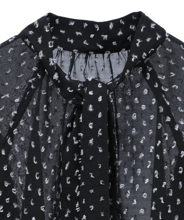 Green Parks ボウタイリボンブラウス Black