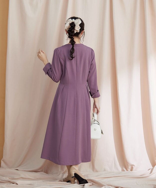 Tiaclasse 【ダブルストレッチ・洗える】フレアワンピース ピンク