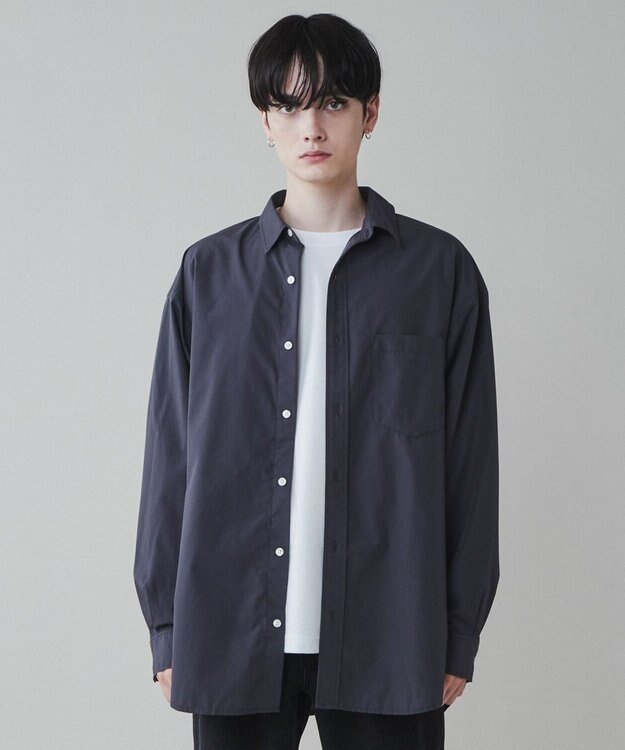 WEGO イージーケアブロードBIGシャツ ダークグレー