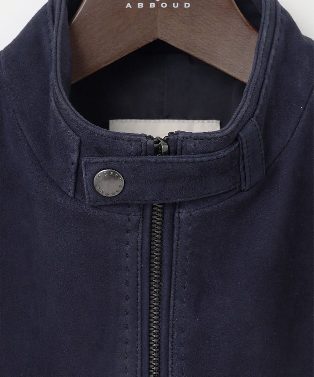 JOSEPH ABBOUD 【キングサイズ・スプリングレザー/スウェード】ゴートスウェード シングル ライダース ネイビー系