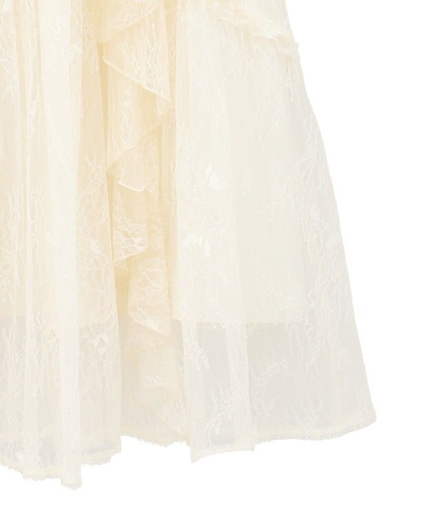 earth music&ecology レースフリルティアードスカート Ivory