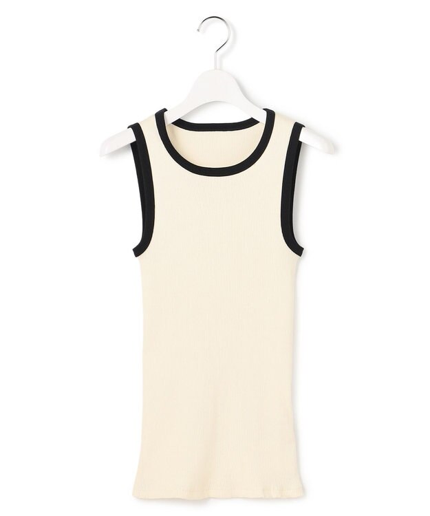 ICB オーガニックリブ タンクトップ アイボリー×ブラック