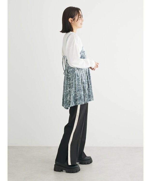 Green Parks ・ＥＬＥＮＣＡＲＥ　ＤＵＥクラッシュベロアキャミチュニック Gray