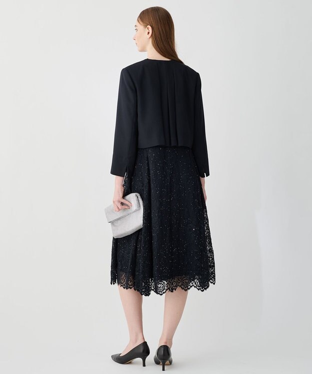 23区 L 【APPLAUDIR】バックサテンジョーゼット ジャケット ネイビー系