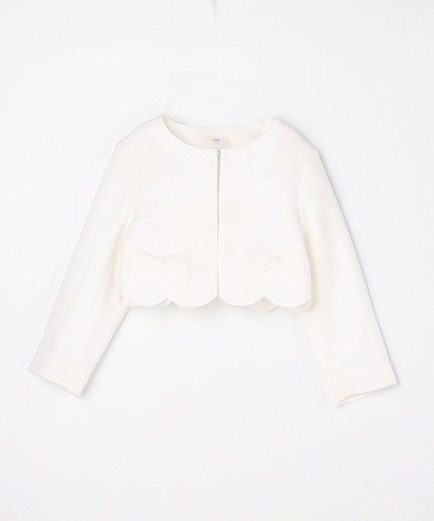 ANY KIDS 【2点セット】リボンボレロジャケット+シフォンプリーツ ワンピース ラベンダー