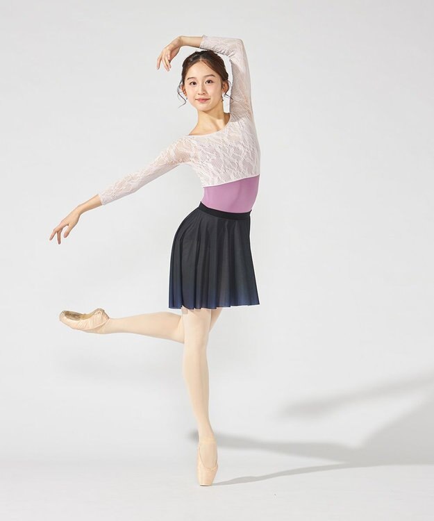 Chacott ７分袖レオタード グレイッシュライラック