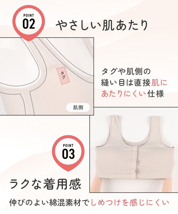 Wing ブラジャー 前あきタイプ ノンワイヤー 【腕が上がりにくいときに】 着脱しやすい 綿混(身生地部) しめつけにくい 入院 介護 術前 術後 授乳 KB1100 ウイング／ワコール シェルベージュ