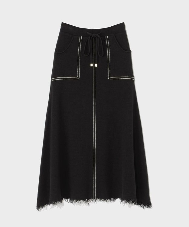 GRACE CONTINENTAL ミラノリブロングスカート ブラック