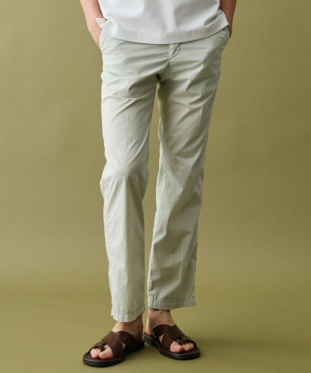 JOSEPH ABBOUD 【ウエストも伸びる!/JAPANファブリック】ヴィンテージコットン ストレッチ パンツ ライトグリーン系