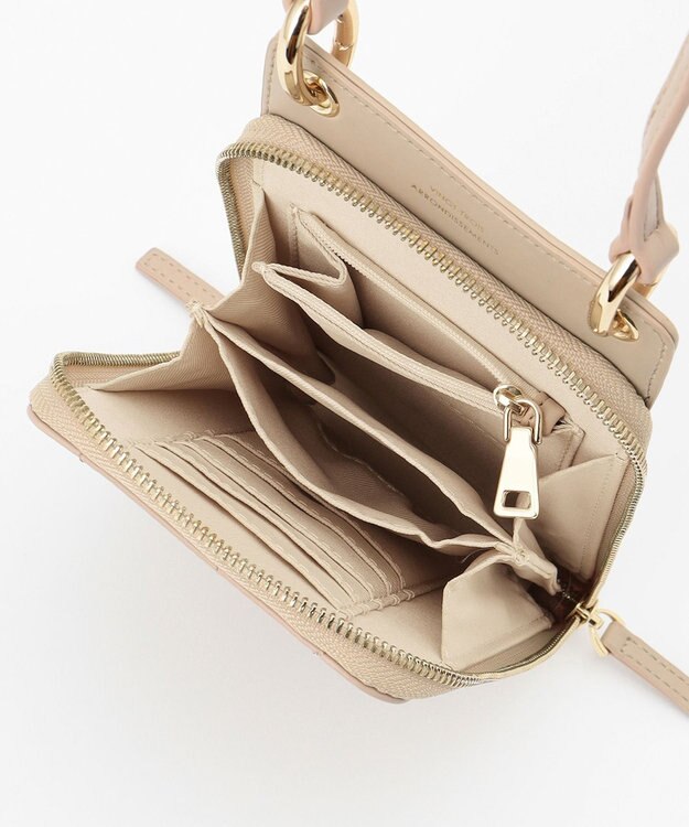 23区 【新色追加】キルティング スマホ ポシェット ベージュ系