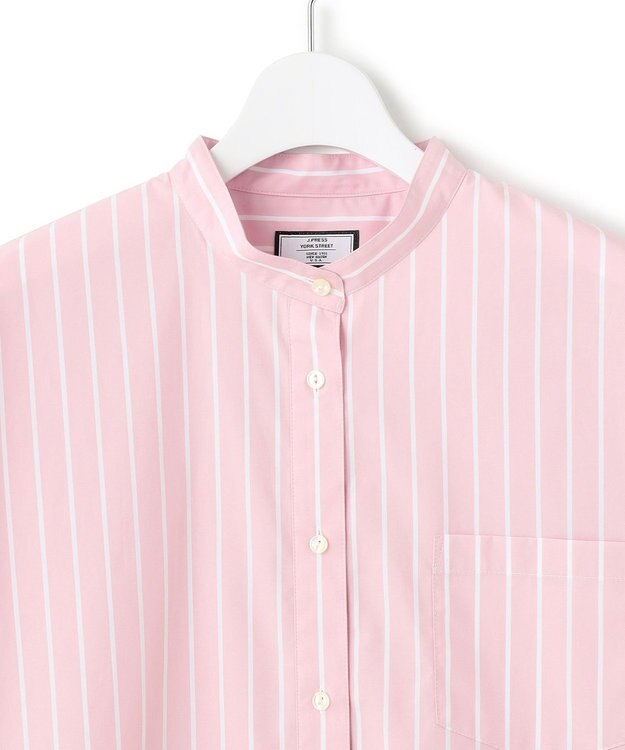 J.PRESS YORK STREET 【WOMEN】タイプライターストライプ バンドカラーシャツ ピンク系1
