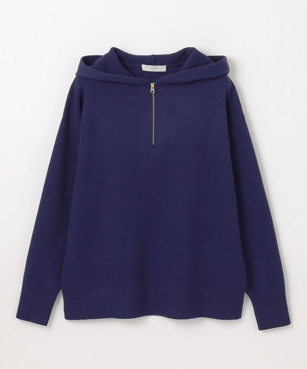 ANY L ハーフジップニットフーディー ネイビー