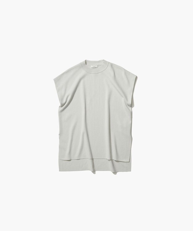 ATON 50/2 NATURAL DYED ORGANIC | モックネックプルオーバー LIGHT GRAY