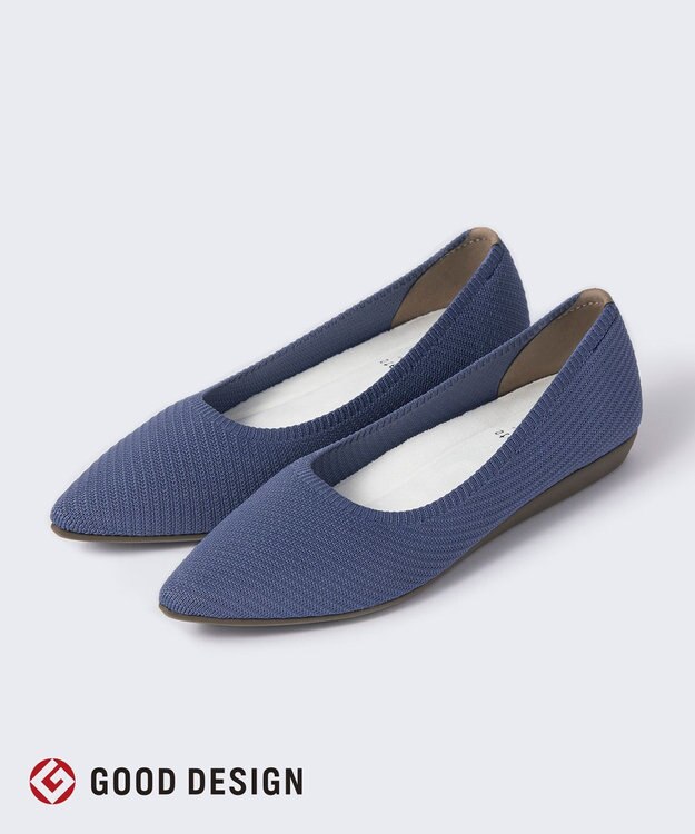 steppi 【洗える/撥水】NEWライン ポインテッド パンプス ダルブルー