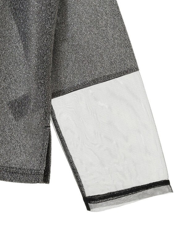 Green Parks 袖チュールドッキングラメプルオーバー Black