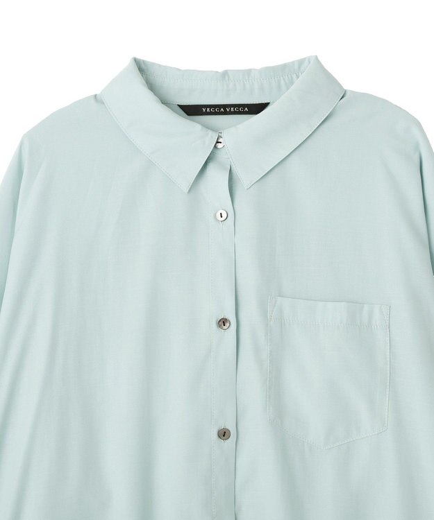 YECCA VECCA バックギャザーロングシャツ Mint