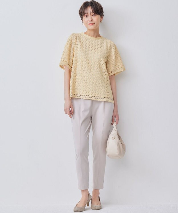 組曲 【WEB限定】スタイルアップジャージー パンツ ベージュ系