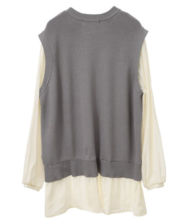 Green Parks 布帛ドッキングニットチュニック Gray Mixture