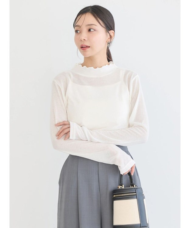 earth music&ecology シアーリブプルオーバー Ivory