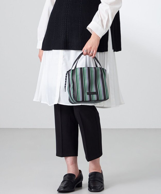 Y'SACCS マルチストライプ すっきりトート Sサイズ グリーン