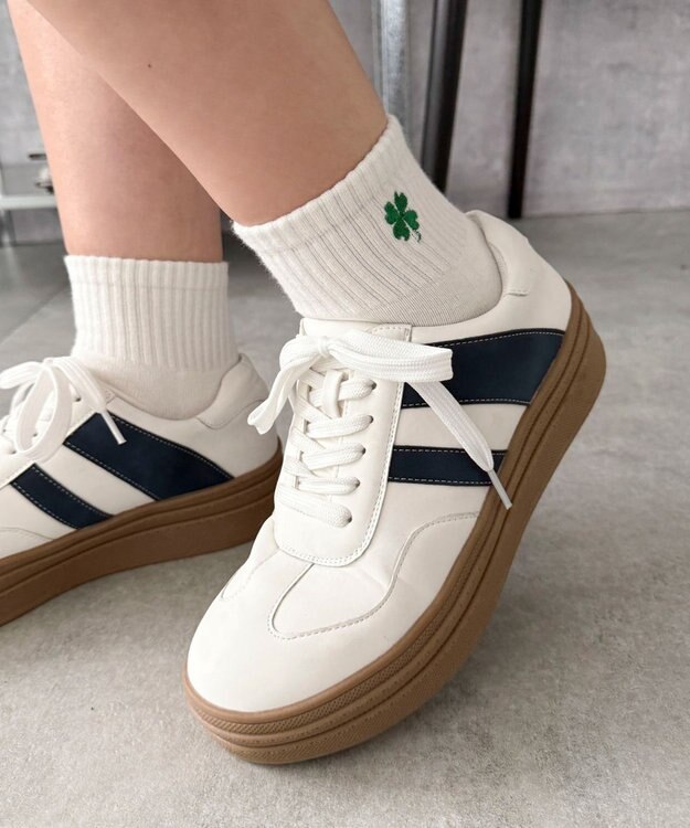 WEGO 刺繍アンクルパイルソックス 柄3