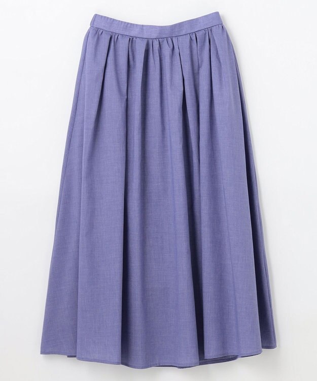 ANY 【ウエストゴム】シャンブレーライクフレアスカート パープル