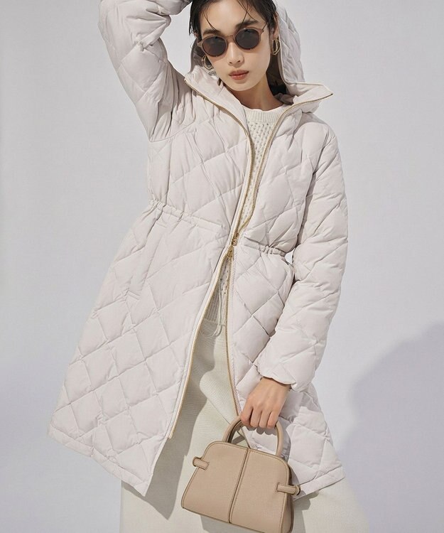 UNFILO L 【野呂佳代さん着用】ふわふわニット メッシュプルオーバー グレージュ