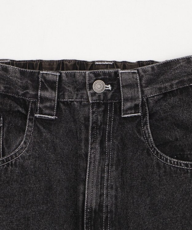 WEGO 【ユニセックス着用YD/ウエスト調整可/MLサイズ展開】グラフィックデニムパンツ デニムブラックソノタ