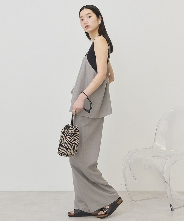 AMERICAN HOLIC リネンライクビスチェサロペット Gray Beige