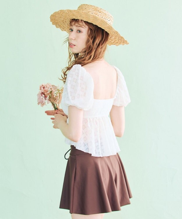 San-ai Resort（三愛水着楽園） 【SALE】３点セット水着　9M【San-ai Resort（サンアイリゾート）】 ホワイト×ブラウン