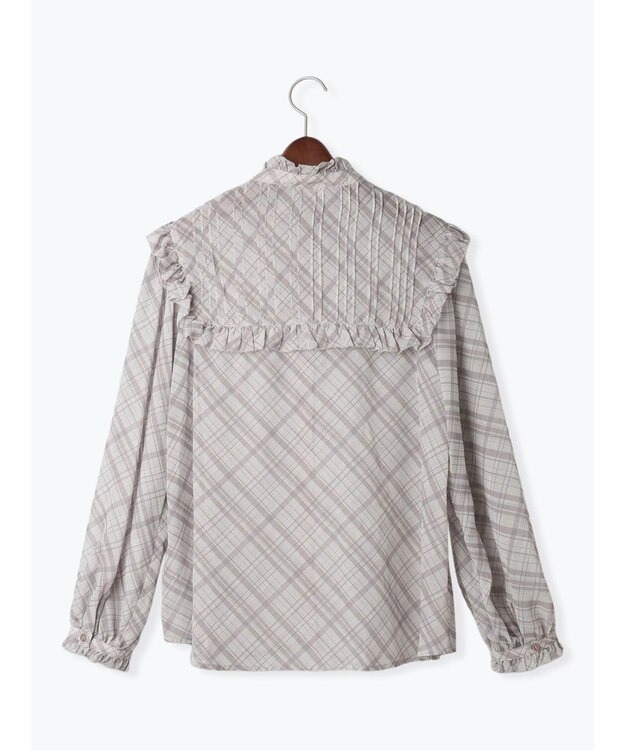 Te chichi パターンアソートシフォンフリルブラウス グレー