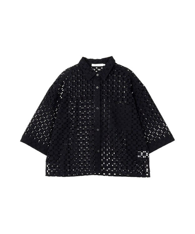 AMERICAN HOLIC 刺繍ショート半袖シャツ Black