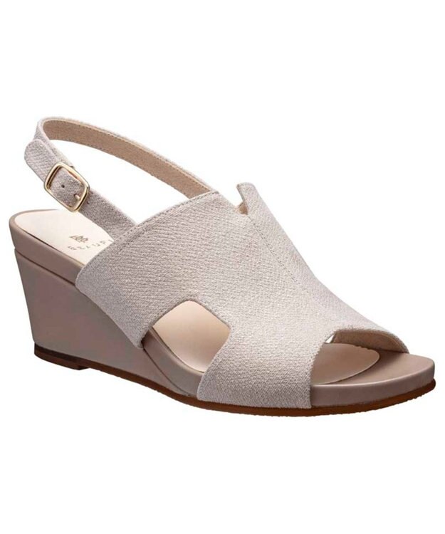 REGAL FOOT COMMUNITY 【ビューフィット】A69Y ウエッジサンダル ベージュ型押