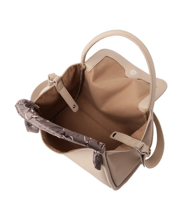 Green Parks ３ＳＥＴスカーフ付コードハンドルバッグｉｎポーチ Beige