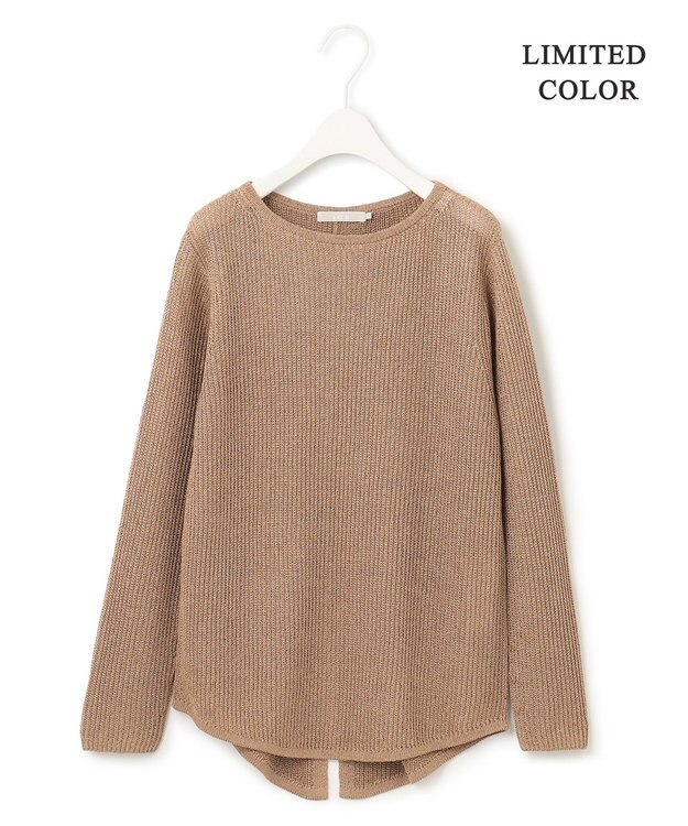 ICB 【WEB限定カラーあり・洗える】ペーパーブレンドシャインニット プルオーバー レディッシュブラウン系［WEB限定］