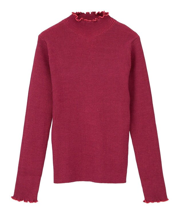 Green Parks ・ＡＮＤＳＥＡＲＣＨ　メランジリブハイネックニット Red