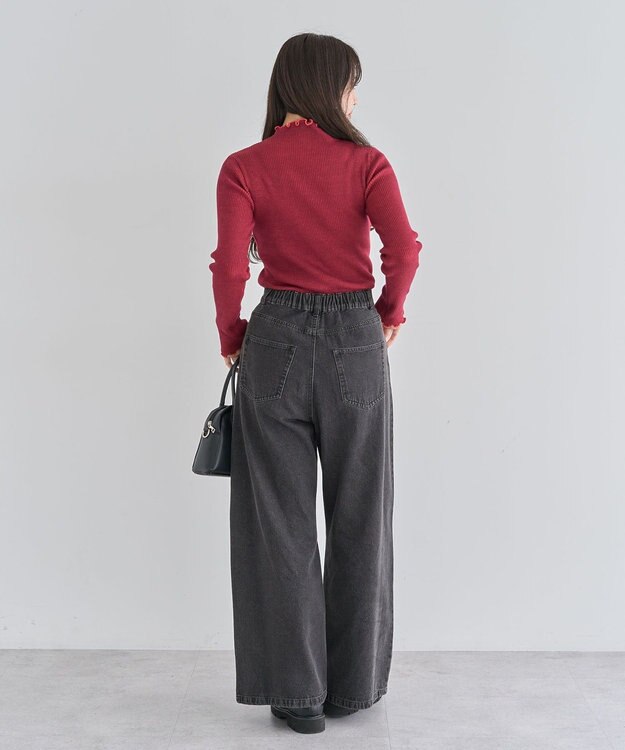 Green Parks ・ＡＮＤＳＥＡＲＣＨ　メランジリブハイネックニット Red