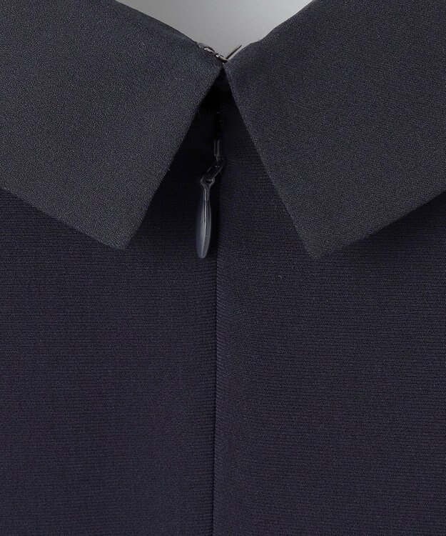 23区 【VERYコラボ】トリアセダブルジョーゼット つけ襟 ボウタイワンピース ネイビー系