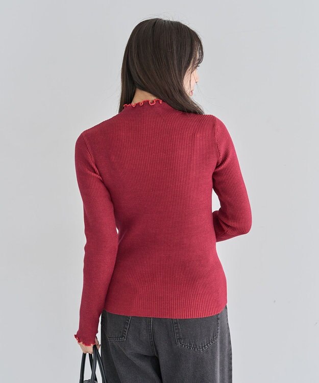 Green Parks ・ＡＮＤＳＥＡＲＣＨ　メランジリブハイネックニット Red